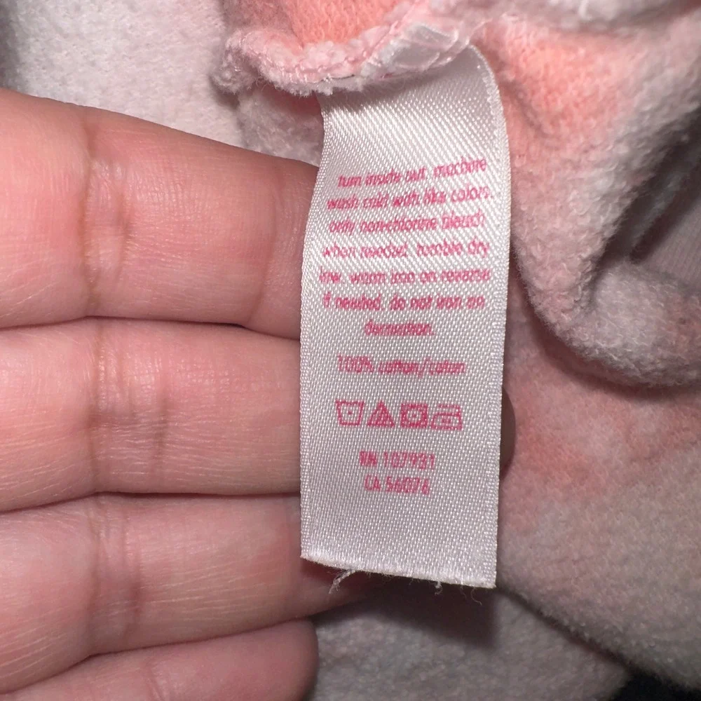 Justice Active Pink Tie Dye Glitter Justice Spell‎ Out Hoodie Size 12/14 *FLAWS*